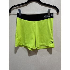 Womens yellow Nike pro compression shorts size medium